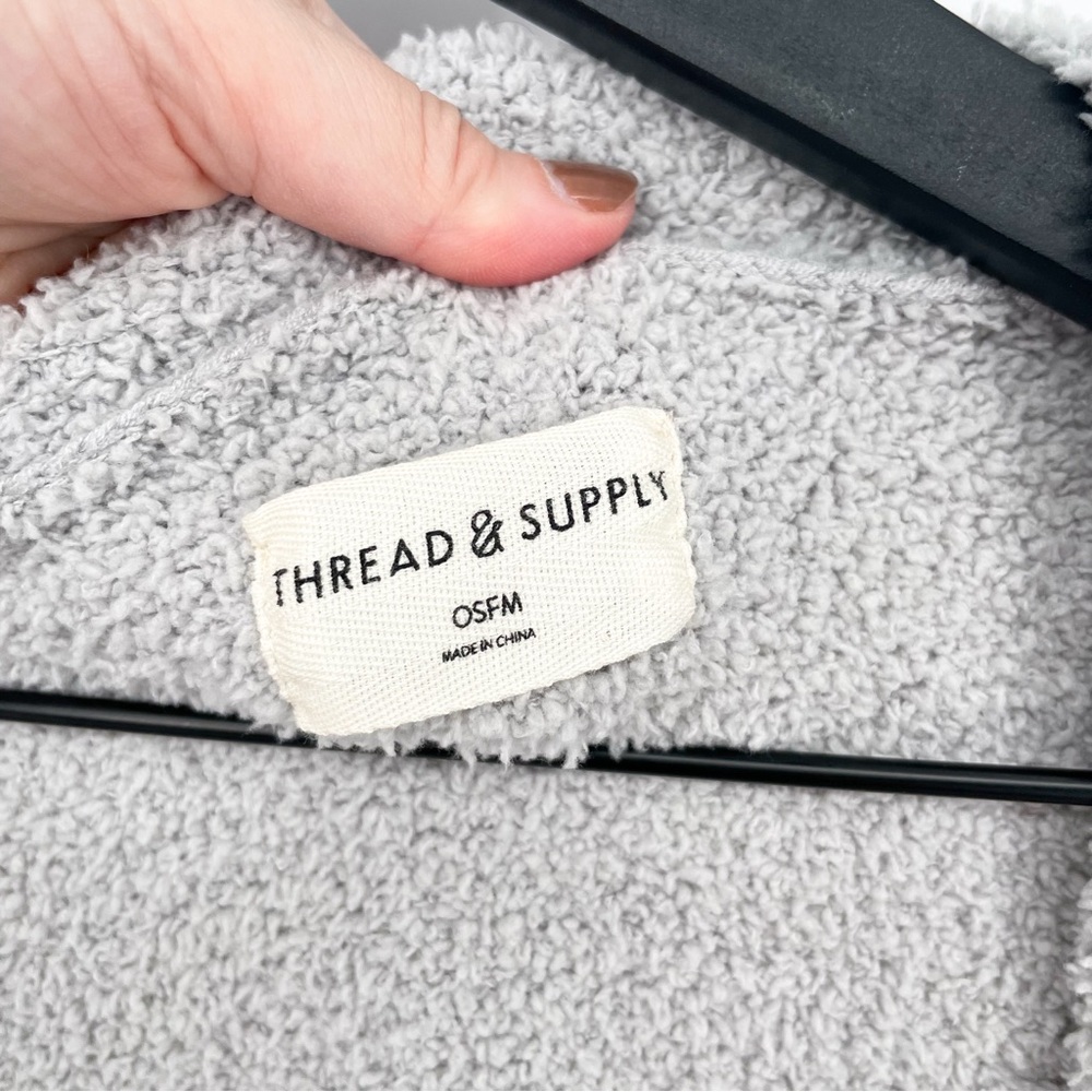 Thread & Supply Fuzzy Colorblock Open Cardigan Gr… - image 8